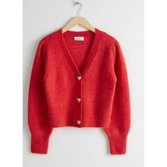 Paris Atelier & Other Stories Women's Cardigan Sweater- Red- Size M - Picture 12 of 12